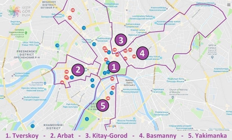 Moskova'da nerede kalınır harita konumları