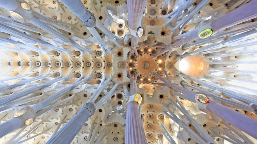 Sagrada Familia Bazilikası tavanı