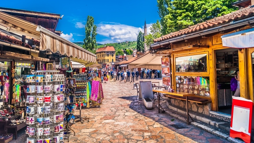 Başçarşı Saraybosna'da alışveriş