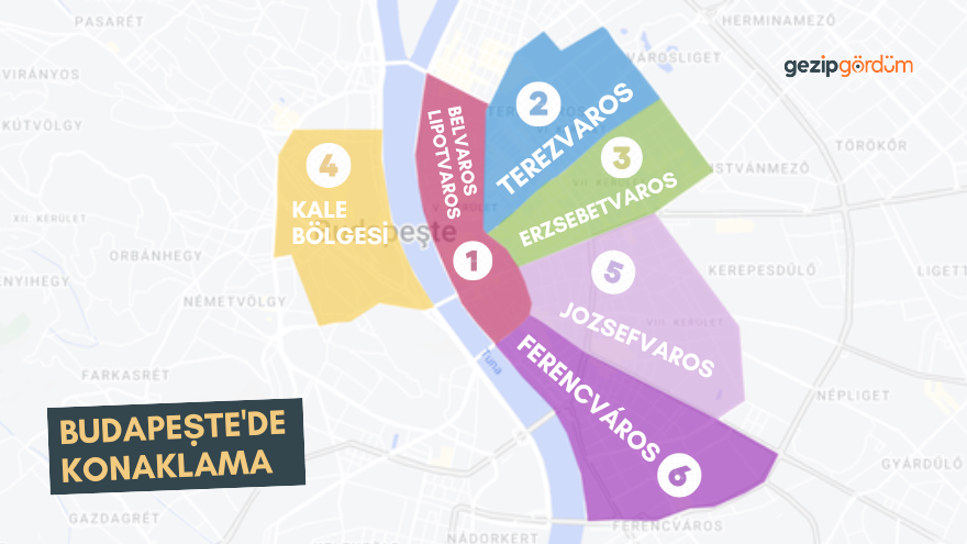 Budapeşte'de konaklama yapılacak bölgeler